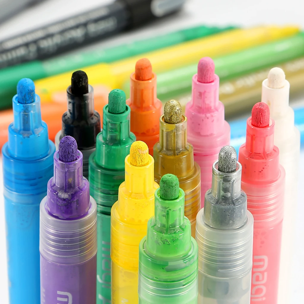 12 Color Waterproof Acrylic Paint Marker Pen For Sketch Craft Scrapbook Card
12 Color Waterproof Acrylic Paint Marker Pen For Sketch Craft Scrapbook Card