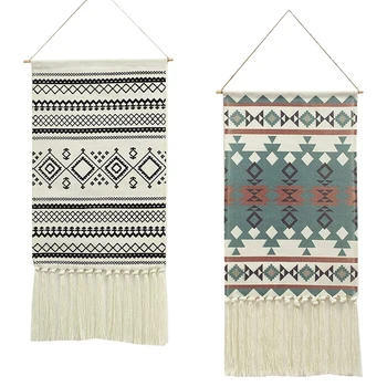 2Pcs Macrame Woven Wall Hanging Tapestry, Bohemian Home Decor Geometric Art Decor Backdrop
2Pcs Macrame Woven Wall Hanging Tapestry, Bohemian Home Decor Geometric Art Decor Backdrop