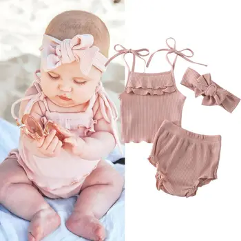 Infant Baby Girl Summer Clothes Set 3pcs Ruffle Sleeveless Vest Tops Shorts Pants Headband Summer Outfit Set 6-18Months
Infant Baby Girl Summer Clothes Set 3pcs Ruffle Sleeveless Vest Tops Shorts Pants Headband Summer Outfit Set 6-18Months
