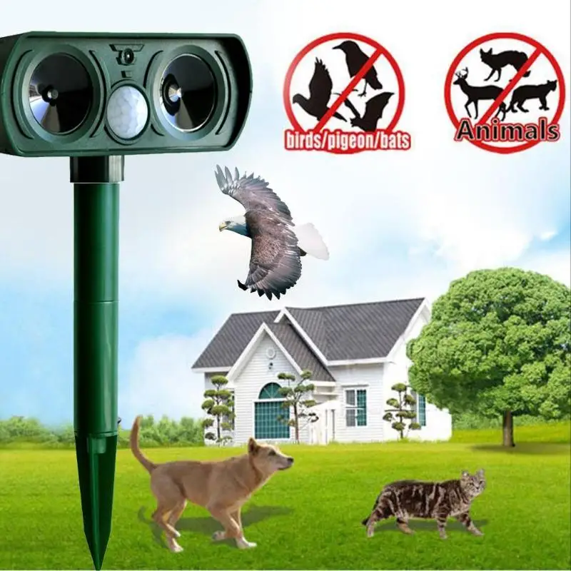 

Ultrasonic Pest Repeller Cat Dog Fox Deterrent Chaser Repellent Eco-friendly Solar Powered Pest Repeller Animals Repeller