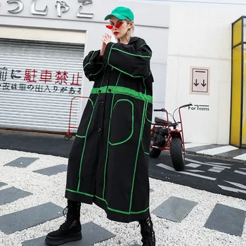 Handsome Color Hit Spliced Plus Size Black Trench Coats For Women Tide Long Streetwear Casual Female Wide Waisted Coats LT043S30
Handsome Color Hit Spliced Plus Size Black Trench Coats For Women Tide Long Streetwear Casual Female Wide Waisted Coats LT043S30