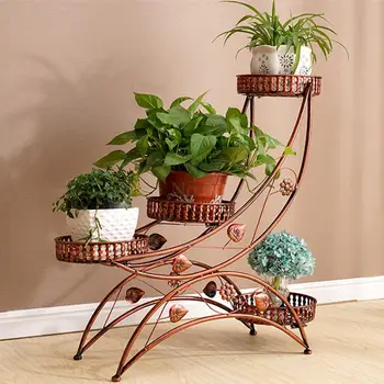 European multi-layer beltless wrought iron flower shelf rack assembly corner living room balcony simple garden bonsai frame
European multi-layer beltless wrought iron flower shelf rack assembly corner living room balcony simple garden bonsai frame