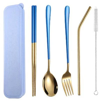 5-Piece Tableware Set Stainless Steel Tableware Set Fork Spoon Chopsticks Straw Tableware Set Tableware Set
5-Piece Tableware Set Stainless Steel Tableware Set Fork Spoon Chopsticks Straw Tableware Set Tableware Set