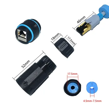 78x25MM Nylon Copper Rubber Ring Joint Network RJ45 Waterproof Connector Adapter Outdoor Environmental Protection Space-saving
78x25MM Nylon Copper Rubber Ring Joint Network RJ45 Waterproof Connector Adapter Outdoor Environmental Protection Space-saving