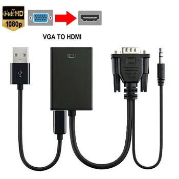 Bkscy VGA Male to HDMI Female Converter Adapter Cable With Audio Output 1080P USB Power Adapter for PC laptop to HDTV Projector
Bkscy VGA Male to HDMI Female Converter Adapter Cable With Audio Output 1080P USB Power Adapter for PC laptop to HDTV Projector