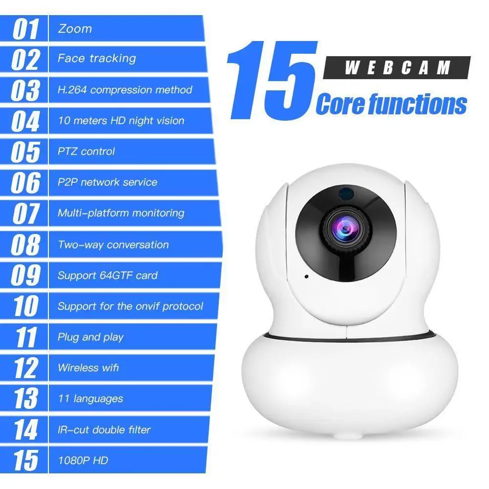 Wanscam K21 1080P Wifi IP Camera 3X Zoom Face Detection Camera P2P Baby Monitor Wireless Camera Camcorder Full HD Video Recorder
Wanscam K21 1080P Wifi IP Camera 3X Zoom Face Detection Camera P2P Baby Monitor Wireless Camera Camcorder Full HD Video Recorder