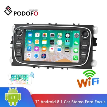 

Podofo 2 Din Car Radio 7" Android 8.1 Autoradio Multimedia Player GPS WIFI MP5 FM For Ford Focus Mondeo C-MAX S-MAX Galaxy II