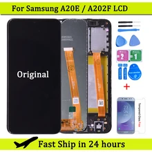 Samsung Galaxy à écran LCD, écran tactile de remplacement inclus, numériseur, A20e, A202, A202F=