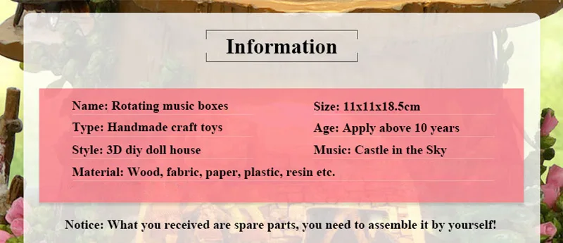 DIY Dollhouse Rotate Music Box Miniature Assemble Kits Doll House With Furnitures Wooden House Toys for Children Birthday Gift (4)