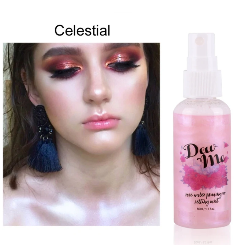 1PC Moisturizing Highlighter Spray Pearlescent Rose Water Priming and Setting Mist Makeup Cosmetic | Красота и здоровье