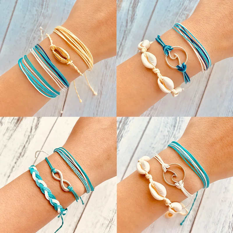 IF YOU Trendy Shell Kpop Multi Layer Weave Woven Rope Wax String Bohemian Bracelets Summer For Women Girls Friendship Jewelry
IF YOU Trendy Shell Kpop Multi Layer Weave Woven Rope Wax String Bohemian Bracelets Summer For Women Girls Friendship Jewelry