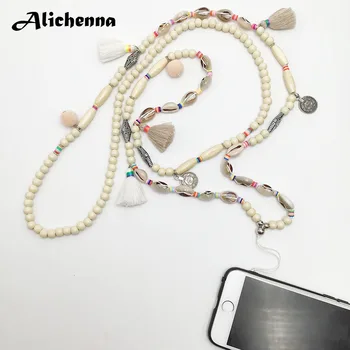 Statement Natural Shell Beaded Mobile Phone Chain Necklace Boho Ethnic Punk Style Wooden Beads Tassel Layered Fashion Necklace
Statement Natural Shell Beaded Mobile Phone Chain Necklace Boho Ethnic Punk Style Wooden Beads Tassel Layered Fashion Necklace
