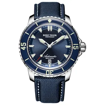 2020 Reef Tiger Brand Mens Watches Luminous Dive Watches Blue Automatic Watches Nylon Mechanical Watch Reloj Hombre RGA3035
2020 Reef Tiger Brand Mens Watches Luminous Dive Watches Blue Automatic Watches Nylon Mechanical Watch Reloj Hombre RGA3035