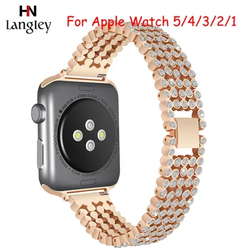 Flash drilling Band For Apple Watch 5/4/3/2/1 Straps 38mm/40/42/44mm Iwatch Replacement Wristbands Zinc alloy Solid Steel Band
Flash drilling Band For Apple Watch 5/4/3/2/1 Straps 38mm/40/42/44mm Iwatch Replacement Wristbands Zinc alloy Solid Steel Band
