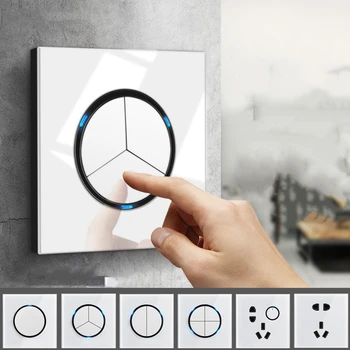 250V 1/2/3/4gang 1/2way 86*86MM Toughened glass panel LED touch light automatic reset wall switch L80 Advanced Series
250V 1/2/3/4gang 1/2way 86*86MM Toughened glass panel LED touch light automatic reset wall switch L80 Advanced Series