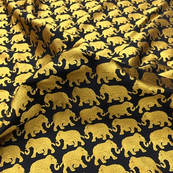 100x145cm Europe and America Gold Elephant Printed Polyester Brocade Jacquard Fabric for Woman Dress Skirt Suit DIY Sewing 
100x145cm Europe and America Gold Elephant Printed Polyester Brocade Jacquard Fabric for Woman Dress Skirt Suit DIY Sewing