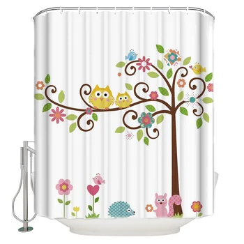 Cute Cartoon Tree Branch Flower Owl Squirrel Bathroom Small Fresh Decoration Waterproof Shower Curtain
Cute Cartoon Tree Branch Flower Owl Squirrel Bathroom Small Fresh Decoration Waterproof Shower Curtain