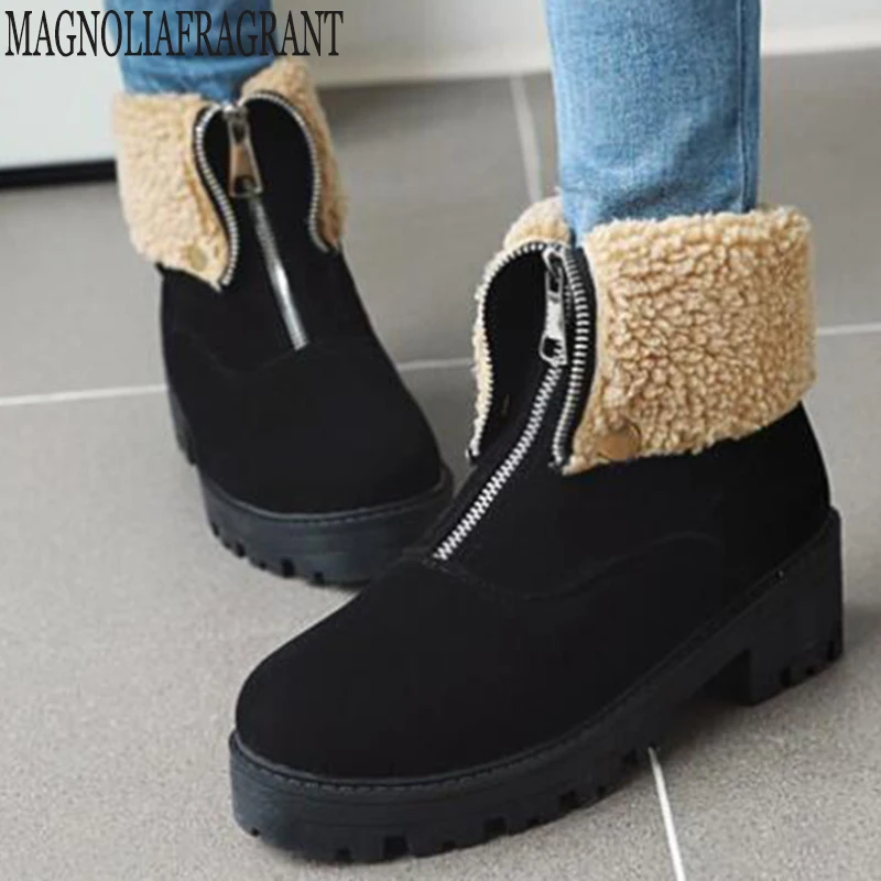 Women's shoes fashion boots women round head thick with high-heeled boots Flanging winter boots women zapatos de mujer y471
Women's shoes fashion boots women round head thick with high-heeled boots Flanging winter boots women zapatos de mujer y471