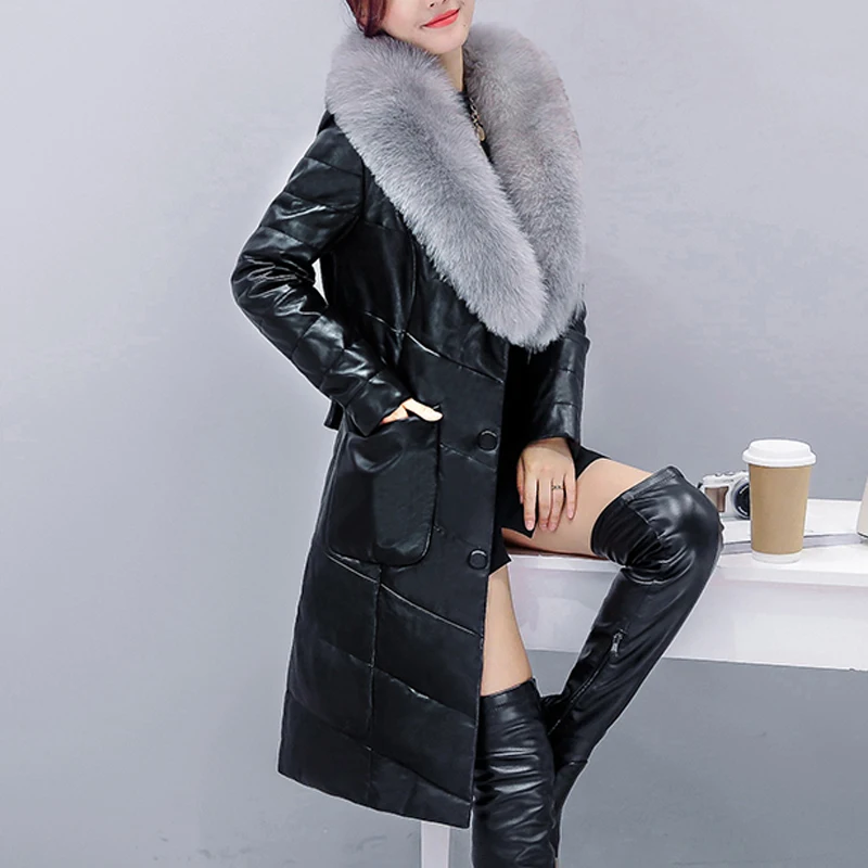Winter Leather Cotton-padded Coats New Middle Age Women Hooded Slim Leather Jacket Warm Medium Long Outerwear Plus Size 4XL
Winter Leather Cotton-padded Coats New Middle Age Women Hooded Slim Leather Jacket Warm Medium Long Outerwear Plus Size 4XL