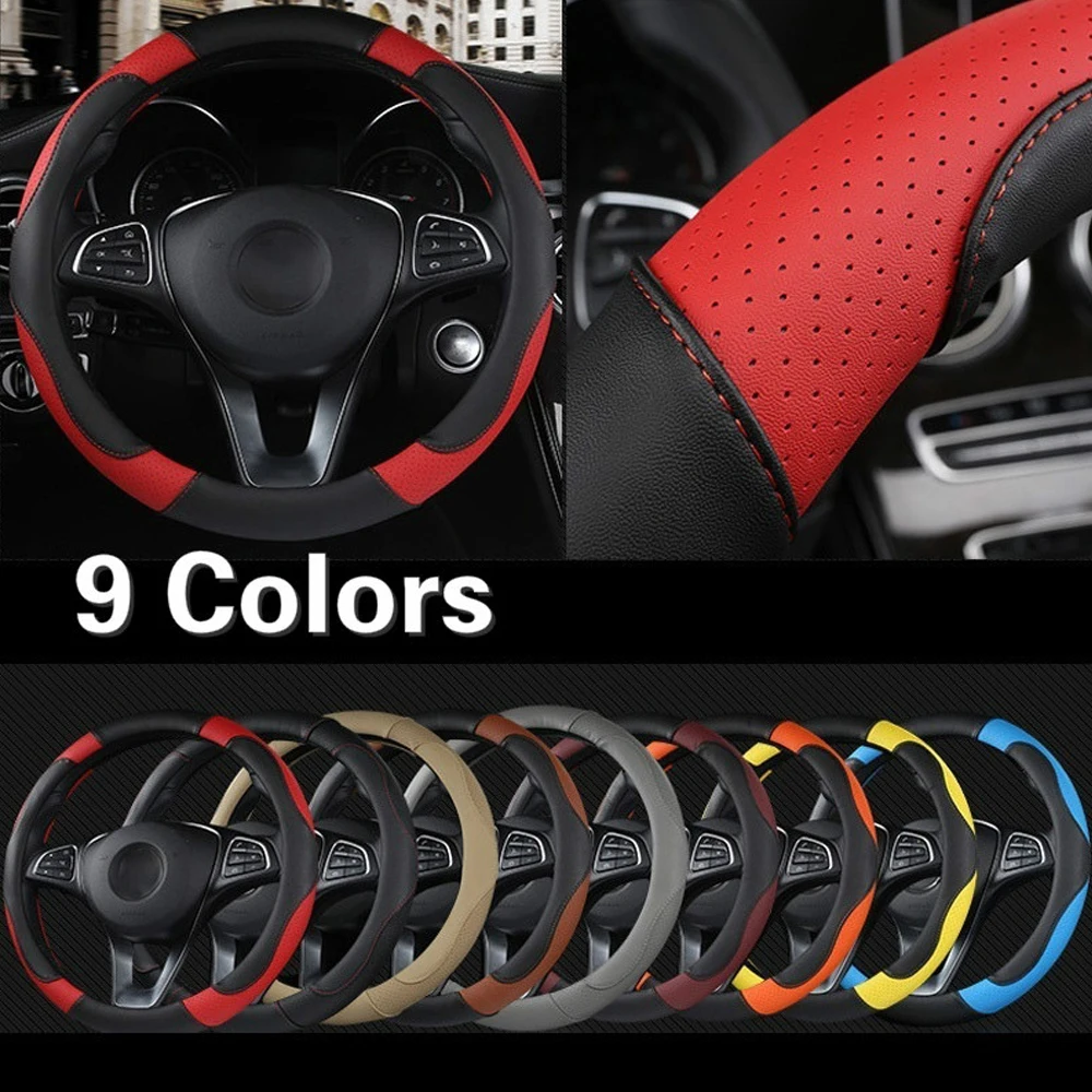 Sport Style Contrast Color Non-slip Sweat Good Breathable PU Leatherette 15 inch Car Steering Wheel Cover Protector
Sport Style Contrast Color Non-slip Sweat Good Breathable PU Leatherette 15 inch Car Steering Wheel Cover Protector