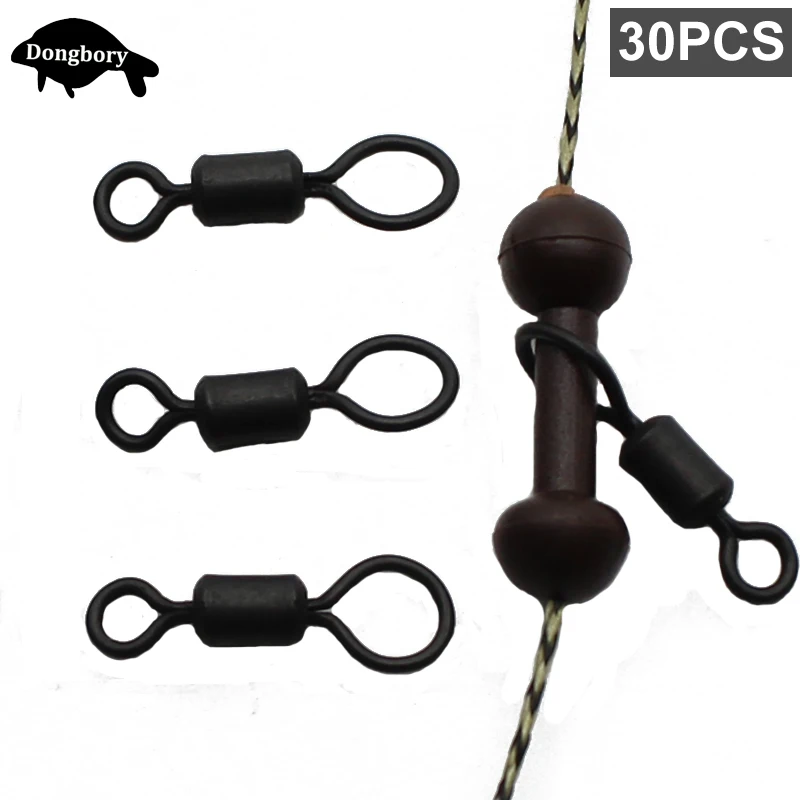 30PCS Carp Fishing Quick Change Swivels Big Eye Swivel Fit Zig Rig Chod Beads Helicopter Rigs Tackle Accessories | Спорт и