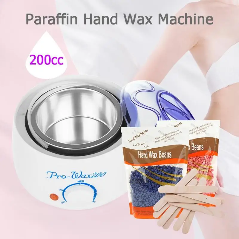 

Pro 4 x Depilatory Wax Beans+Mini SPA Hand Epilator Feet Paraffin Electric Melting Wax Machine+10 x Wiping Sticks+5 x Foil Bowl