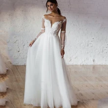 Beach V-Neck Wedding Dress 2022 Sexy Lace Appliques A-Line Tulle Long Sleeve Bohemian Wedding Gown Modern Backles sBridal Dress
Beach V-Neck Wedding Dress 2022 Sexy Lace Appliques A-Line Tulle Long Sleeve Bohemian Wedding Gown Modern Backles sBridal Dress