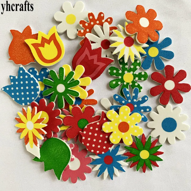 

120PCS/Lot New printed flower foam stickers Spring Easter crafts Home Kindergarten decoration DIY arts toys Promotion sales