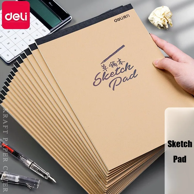 Deli Sketch Pad Draft Paper Beige Notebook for Drawing Kraft Cover Blank Eye Protection Paper Watercolor Painting 40 sheets 16K
Deli Sketch Pad Draft Paper Beige Notebook for Drawing Kraft Cover Blank Eye Protection Paper Watercolor Painting 40 sheets 16K