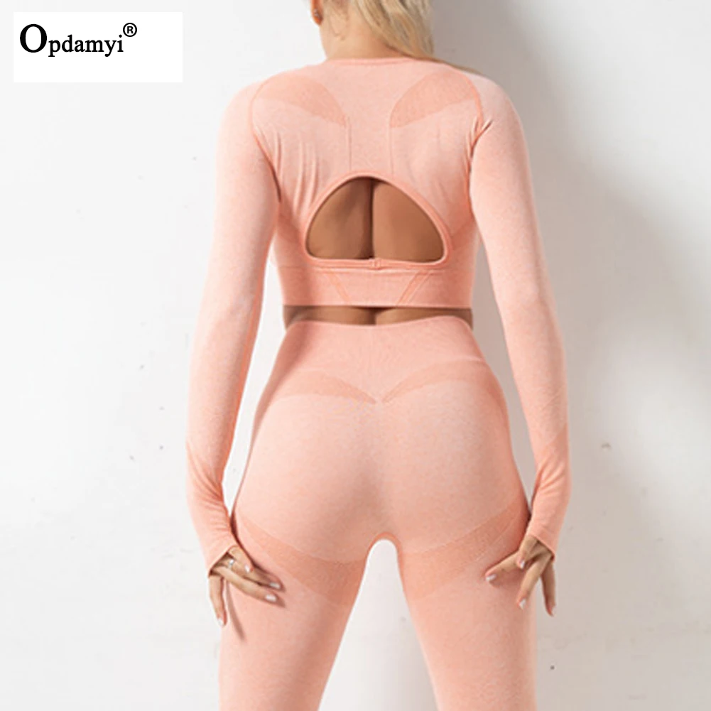 Seamless Backless Women Yoga Set Running Workout Gym Long Sleeve Crop Top High Waist Leggings Sport Clothing Suits Athletic Wear
Seamless Backless Women Yoga Set Running Workout Gym Long Sleeve Crop Top High Waist Leggings Sport Clothing Suits Athletic Wear