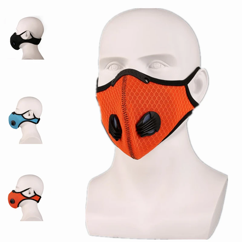 

Cycling half Face Mask With Filter Breathing Valve Activated Carbon PM2.5 Anti-Pollution Bicycle Sport Protection Bike Dust Mask