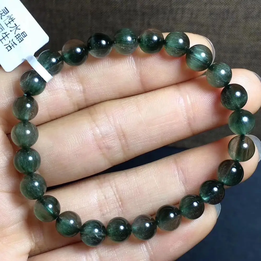7.1mm Genuine From Brazil Natural Green Rutilated Quartz Gemstone Bracelet Women Cat Eye Stretch Crystal Round Beads AAAAA
7.1mm Genuine From Brazil Natural Green Rutilated Quartz Gemstone Bracelet Women Cat Eye Stretch Crystal Round Beads AAAAA