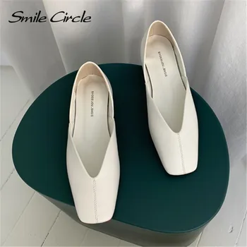 Smile Circle Spring Slip-on Flats platform Shoes Women Fashion Simple Low-heeled Square-toe casual Ladies shoes
Smile Circle Spring Slip-on Flats platform Shoes Women Fashion Simple Low-heeled Square-toe casual Ladies shoes