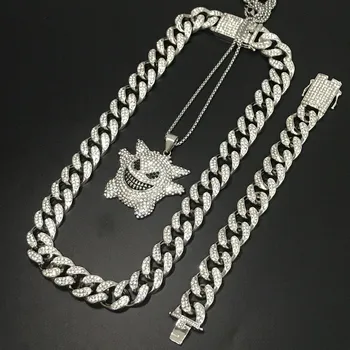 Hip Hop Men Silver Color Cuban Split Heart Necklace &Braclete Combo Set Ice Out Cuban Hip Hop Crystal Miami Necklace For Men
Hip Hop Men Silver Color Cuban Split Heart Necklace &Braclete Combo Set Ice Out Cuban Hip Hop Crystal Miami Necklace For Men