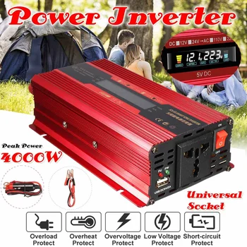 4000W LCD Solar Power Inverter DC12/24V to AC 110V/220V Converter Universal/US Plug + LED Display
4000W LCD Solar Power Inverter DC12/24V to AC 110V/220V Converter Universal/US Plug + LED Display