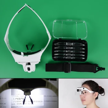 Headband LED Eye Glasses Goggles Magnifier Loupe Magnifying Glasses With 2 LED Lights Lamp for tattoo
Headband LED Eye Glasses Goggles Magnifier Loupe Magnifying Glasses With 2 LED Lights Lamp for tattoo
