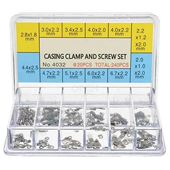 240Pcs Watch Casing Clamp Movement Adapter Securing Screw Washer Repair Part Tools with Box for ETA 2824 2836 2846
240Pcs Watch Casing Clamp Movement Adapter Securing Screw Washer Repair Part Tools with Box for ETA 2824 2836 2846