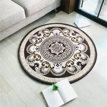 Chinese style simple chenille round living room carpet floor mat hanging basket cushion European jacquard round carpet 
Chinese style simple chenille round living room carpet floor mat hanging basket cushion European jacquard round carpet