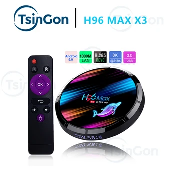 H96 MAX X3 Smart TV Box support Europe iptv Android 9.0 4GB 128GB Amlogic S905X3 2.4G/5G WIFI BT4.0 1000M 8K
H96 MAX X3 Smart TV Box support Europe iptv Android 9.0 4GB 128GB Amlogic S905X3 2.4G/5G WIFI BT4.0 1000M 8K
