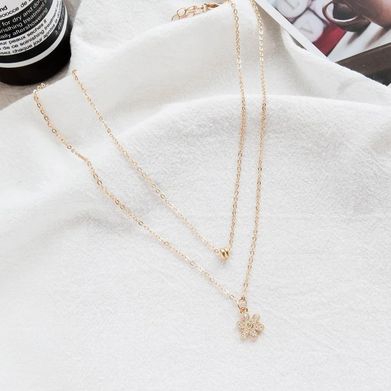 New Long Rhinestone Four-leaf Flower Pendant Necklace Simple Double-layer Chokers Necklace for Women Fashion Jewelry Gift
New Long Rhinestone Four-leaf Flower Pendant Necklace Simple Double-layer Chokers Necklace for Women Fashion Jewelry Gift