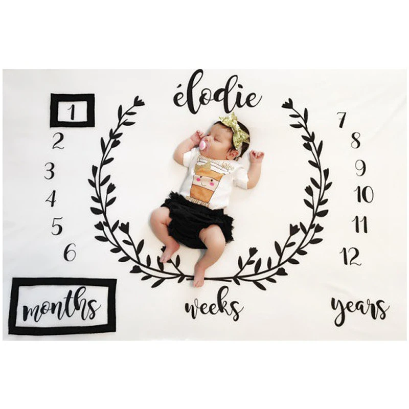 2020 Baby Milestone Blanket Newborn Photography Photo Props Cartoon Animal Toddler Memorial Day Monthly Background Cloth
