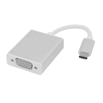 USB-C USB 3.1 Type C to VGA 1080p HDTV Adapter Cable with Silver Aluminium Case
USB-C USB 3.1 Type C to VGA 1080p HDTV Adapter Cable with Silver Aluminium Case