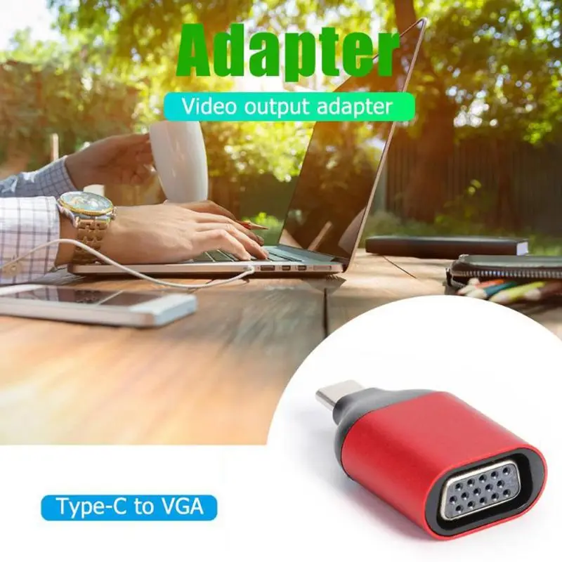 Новый адаптер USB C-VGA преобразователь Type C Plug-and-play для MacBook Pro 2019/2018 / Air 2018 Samsung Galaxy S10