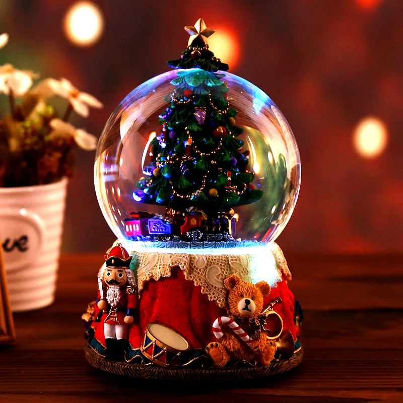 Rotatable Luminous Music Boxes Crystal Ball Resin Music Box With Light Christmas Tree Christmas Gift For Friend Home Decoration
Rotatable Luminous Music Boxes Crystal Ball Resin Music Box With Light Christmas Tree Christmas Gift For Friend Home Decoration