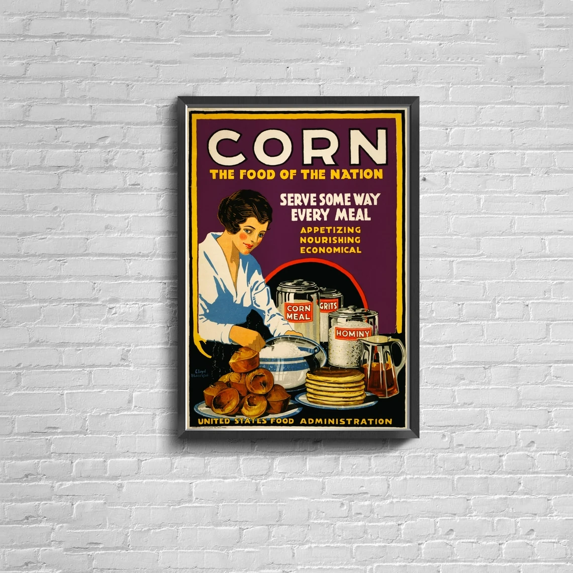 

Кукуруза-еда нации винтажный рекламный плакат холст печать дома картины для украшения стен (без рамки)