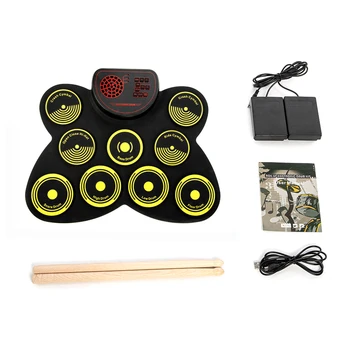 Portable Electronic Drum Set Digital Drum USB Roll Up Drum Pad Kit 9 Drumpads Built-in Speaker with Drumsticks and Foot Pedals
Portable Electronic Drum Set Digital Drum USB Roll Up Drum Pad Kit 9 Drumpads Built-in Speaker with Drumsticks and Foot Pedals