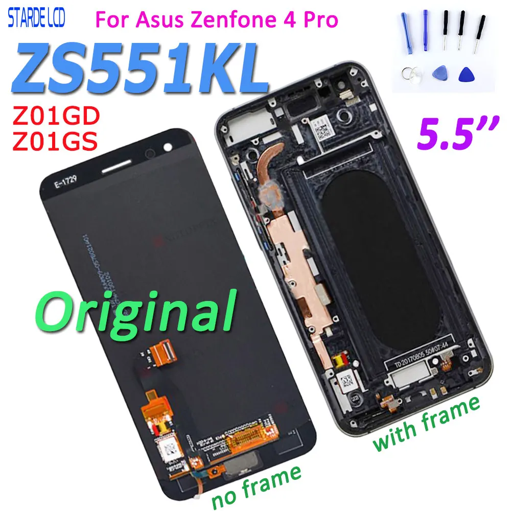 

5.5" Original For Asus Zenfone 4 Pro ZS551KL Z01GD Z01GS LCD Display Touch Screen Digitizer Assembly with Frame and free tools