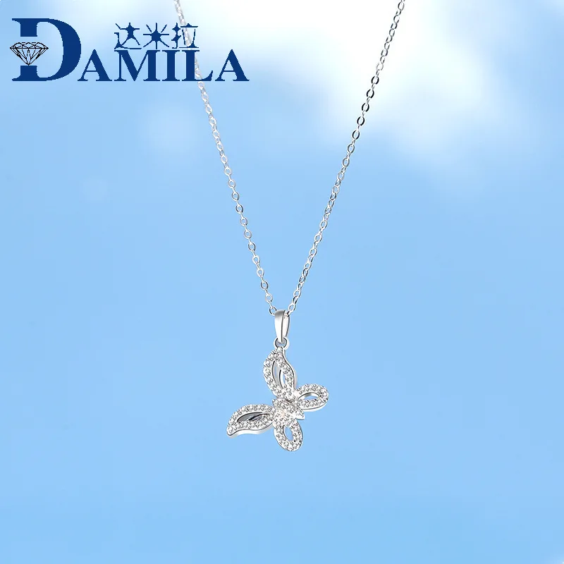 DAMILA S925 Fine Silver New Style Creative Design Full of Crystals Butterfly Necklace Female South Korea Dongdaemun Popular xian
DAMILA S925 Fine Silver New Style Creative Design Full of Crystals Butterfly Necklace Female South Korea Dongdaemun Popular xian