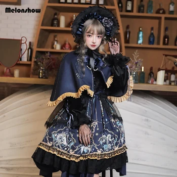 Melonshow Gothic Lolita Dress Plus Size Blue Black Lolita Dress Women Lolita Vintage Victorian Dress Woman Dress Loli Clothing
Melonshow Gothic Lolita Dress Plus Size Blue Black Lolita Dress Women Lolita Vintage Victorian Dress Woman Dress Loli Clothing