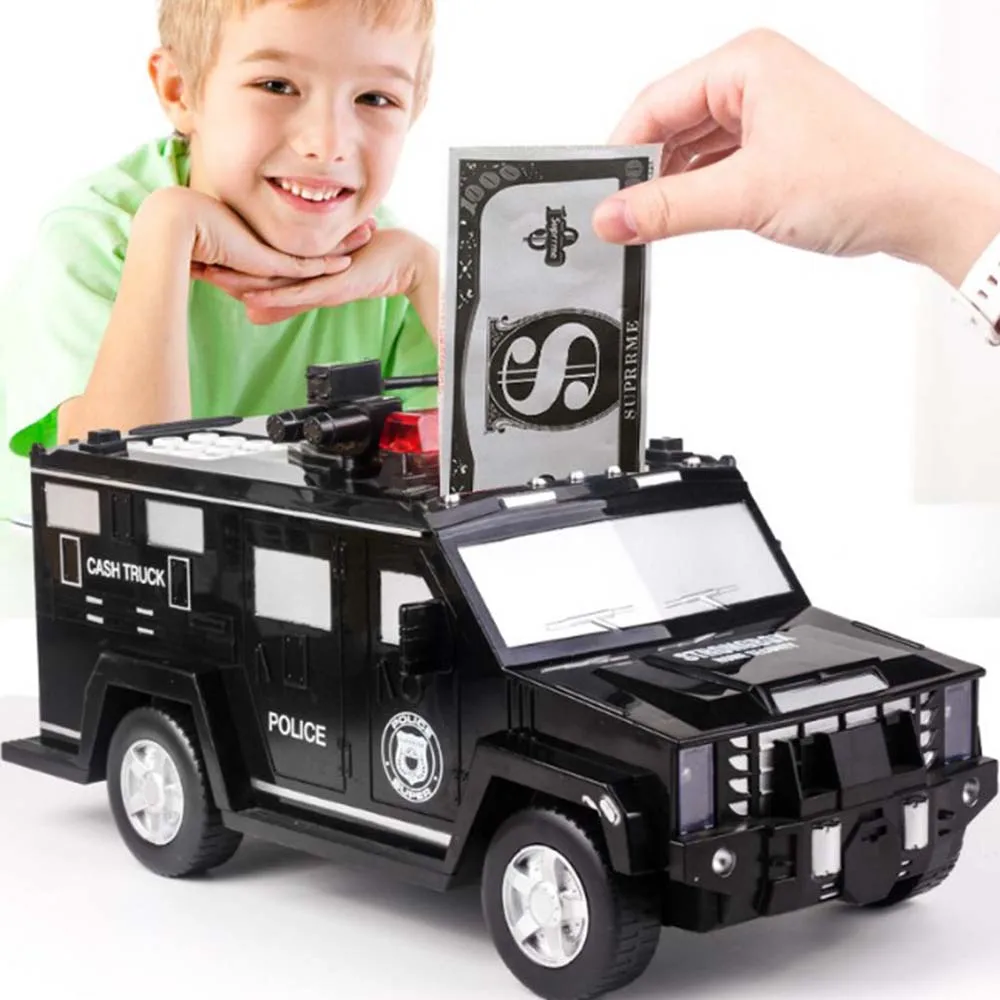 Фото Moneybox Paper Money Box Kids Big Safe Saving Coin Large Music Toy Password Cash Truck Car Piggy Bank | Дом и сад